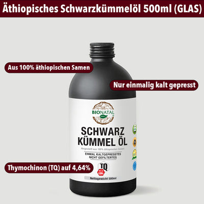 Äthiopisches Schwarzkümmelöl 500ml (GLAS)